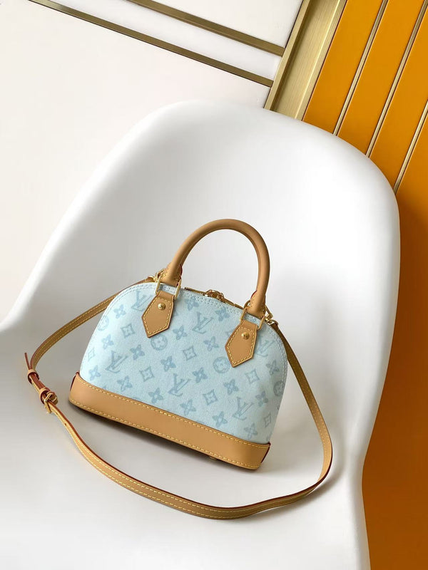 LV M28526 Alma BB Blue Monogram Canvas