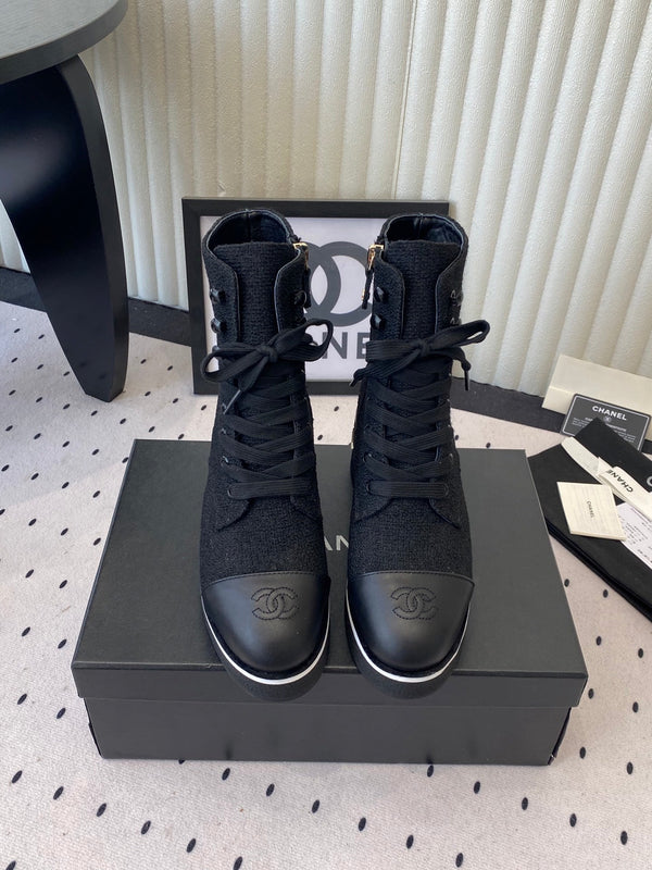 CC 26 Combat Boot Black Denim 611711
