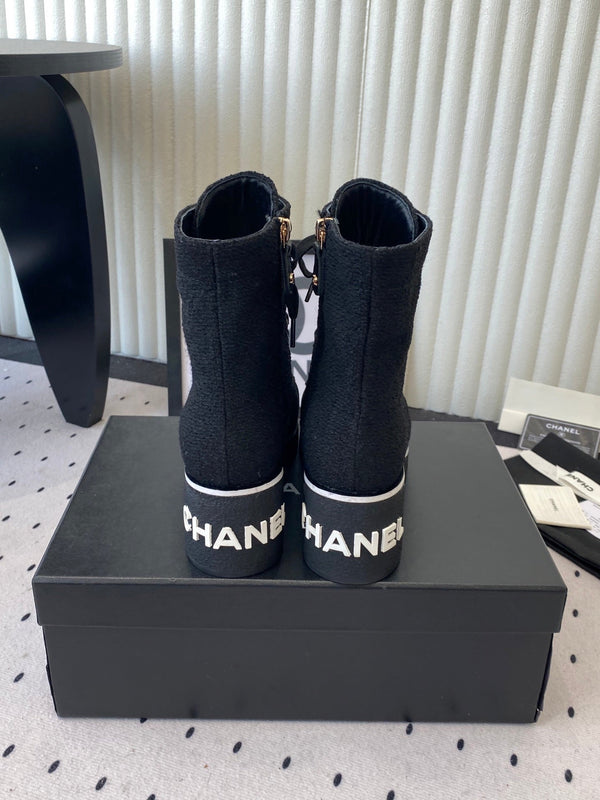 CC 26 Combat Boot Black Denim 611711