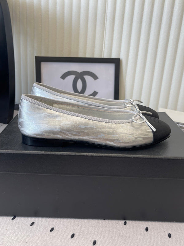 CC Ballet Flats Silver in Sheepskin 611692