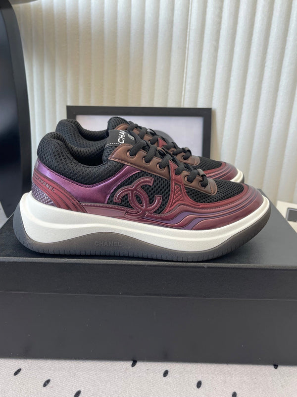 CC Sneaker Burgundy Black in Cowhide 611665