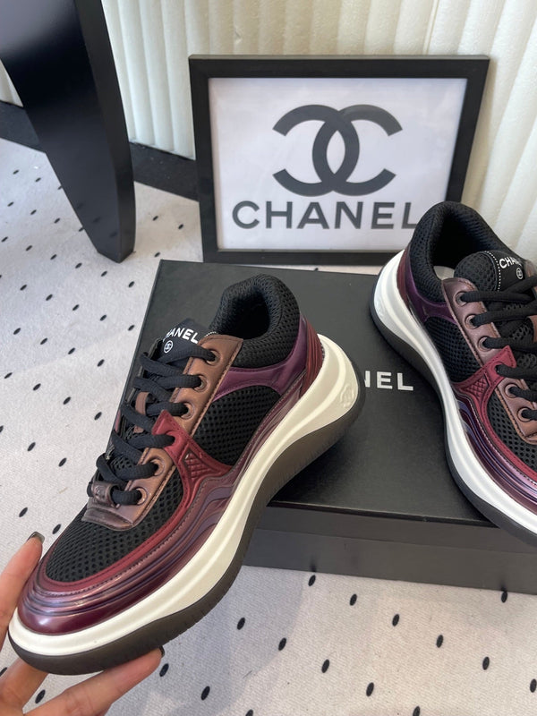 CC Sneaker Burgundy Black in Cowhide 611665