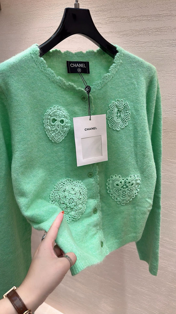 CHANEL MINT GREEN KNIT TOP