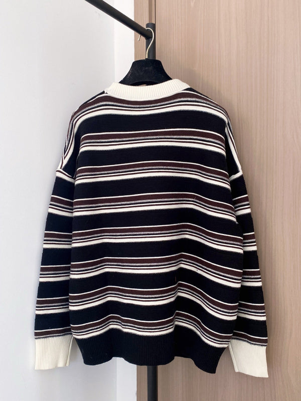 CHANEL TWO-TONE LONG-SLEEVE SHIRT BLACK IVORY 99240