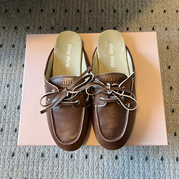 Miu Miu 26SS Mules Dark Brown in Cowhide 614560