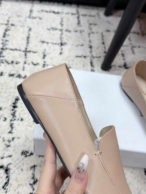 Celine 26 Aura Triomphe Loafer Light Beige in Lambskin 631125