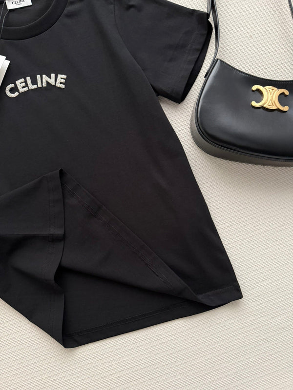 Chanel 26SS Short-Sleeve T-Shirt with Logo Black in Cotton 892729