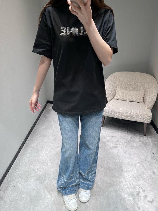 Celine 26SS Short-Sleeve T-Shirt Black in Cotton 811666
