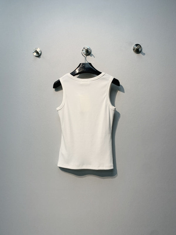 Celine 26SS Embroidered Vest White in Cotton 106791
