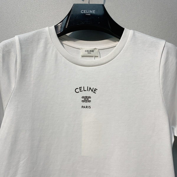 Celine 26SS  White Short-Sleeve T-Shirt in Cotton 101585