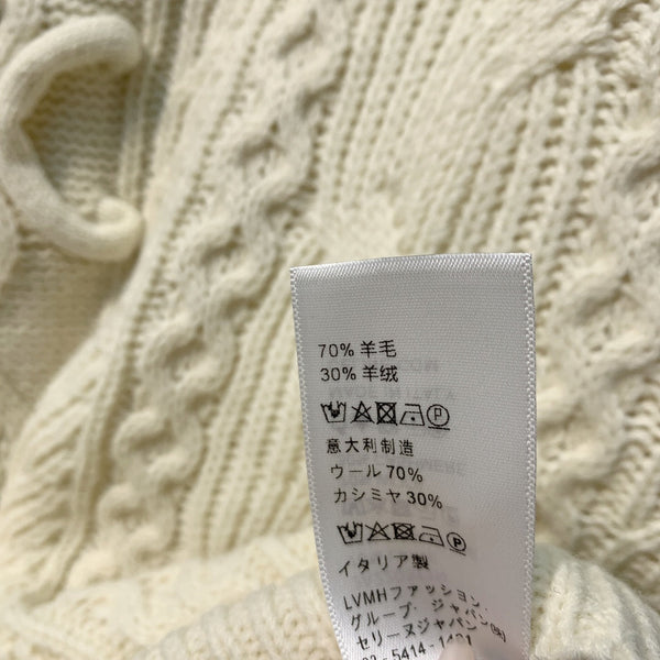 Celine 26SS Cable Knit Short-Sleeve T-Shirt Beige in Wool 972358