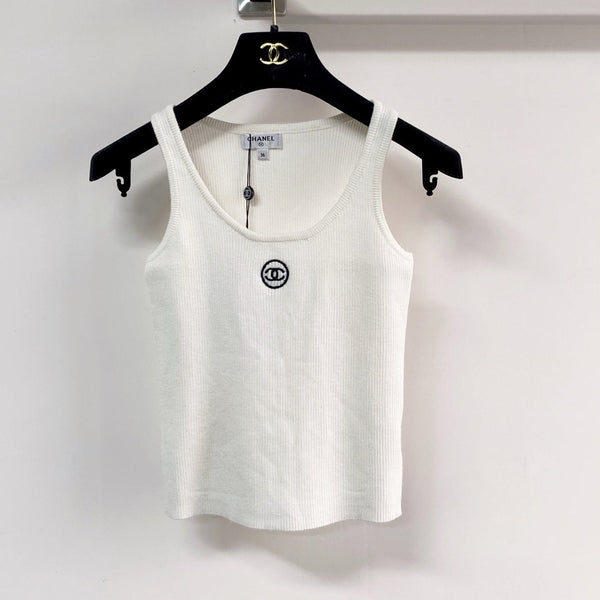 Chanel Two-Tone Vest White in Polyester 125481