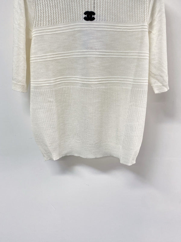 Chanel Short-Sleeve T-Shirt White in Acrylic 125436