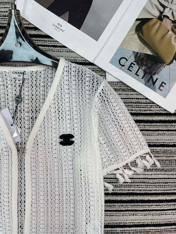Chanel Knit Short-sleeve Top White in Cotton 133512