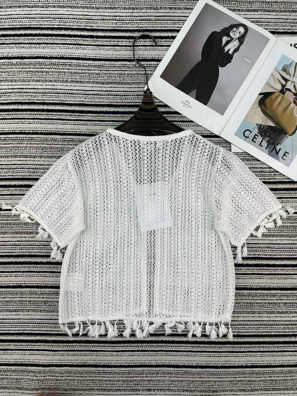 Chanel Knit Short-sleeve Top White in Cotton 133512