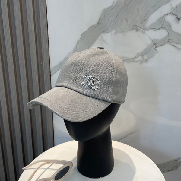 Chanel Washed Denim Baseball Cap Grey in Cotton 192166