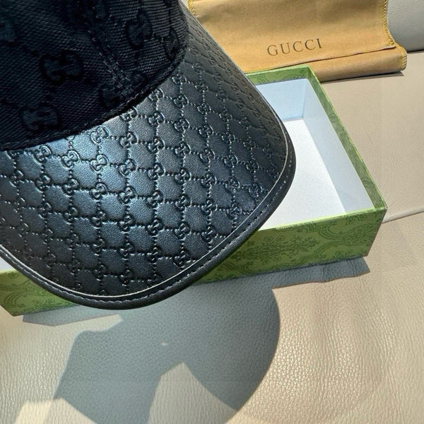 Gucci Classic Baseball Cap Black in Canvas Cowhide 193830