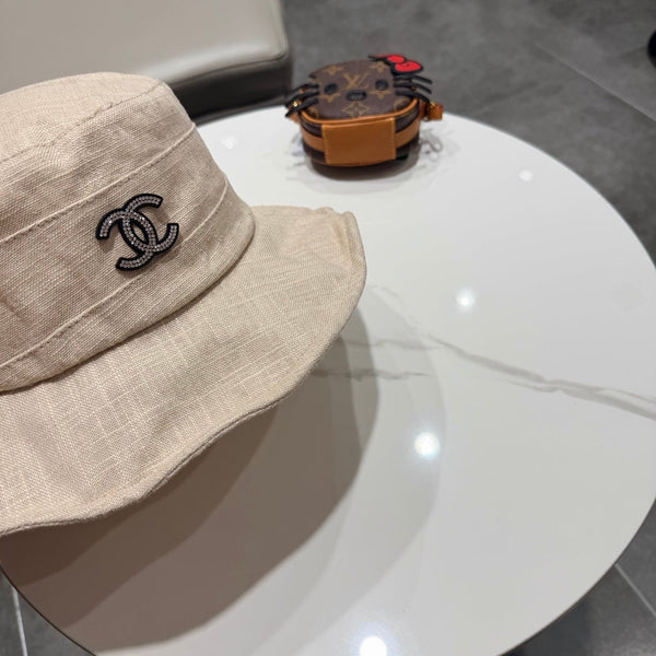 Chanel Style Fisherman Hat Cream in Cloth 192298