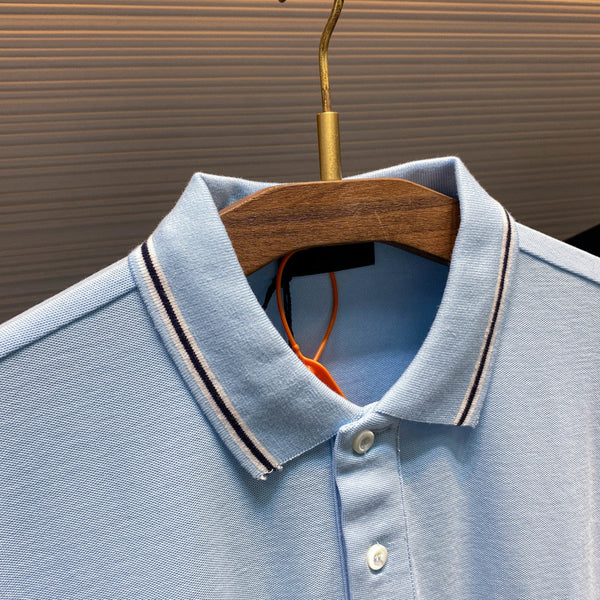 PRA26SS  Collar Short-Sleeve T-Shirt in Mesh Piqué Cotton Fabric 976647