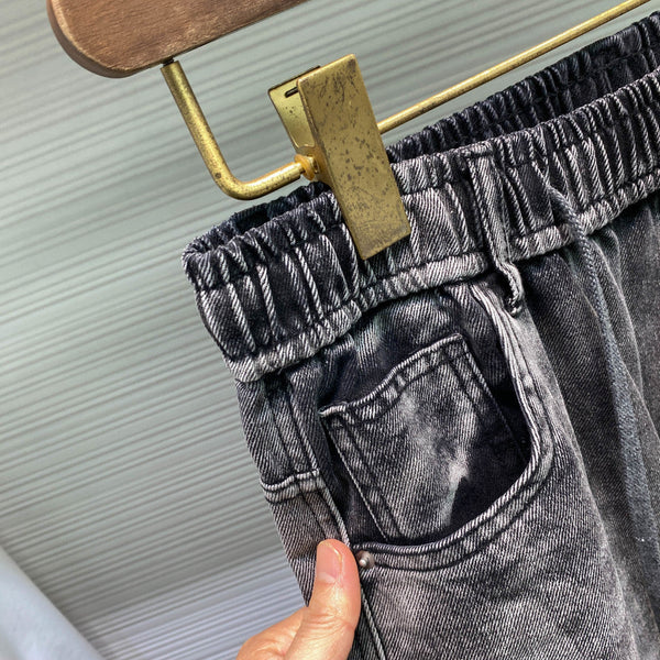 PRA26SS Gray Washed Lightweight Drawstring Jeans in Denim Cotton 963418