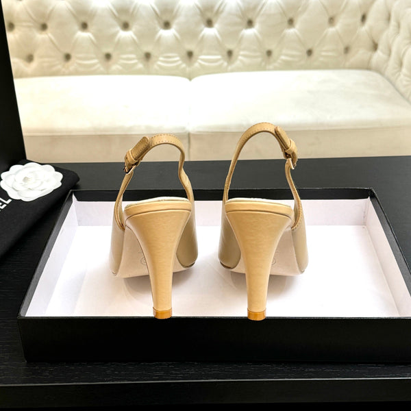 Chanel 26A Slingback Beige in Lambskin 672993