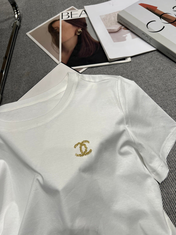 Chanel 26 Classic Crew Neck White in Cotton 161761