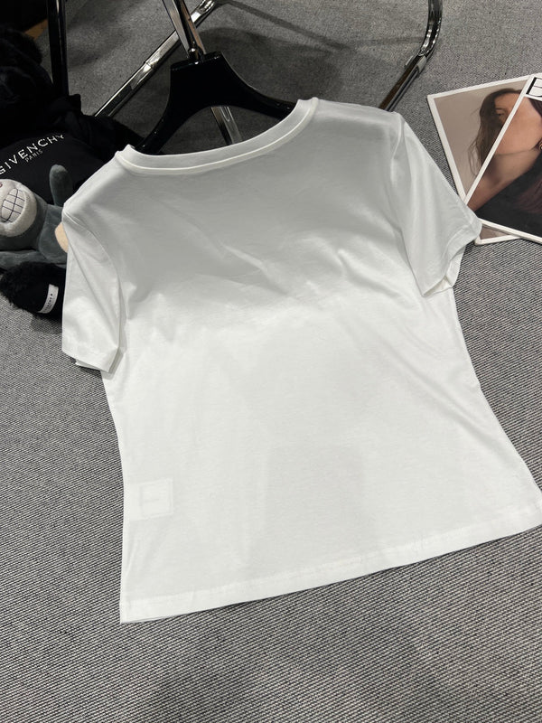 Chanel 26 Classic Crew Neck White in Cotton 161761