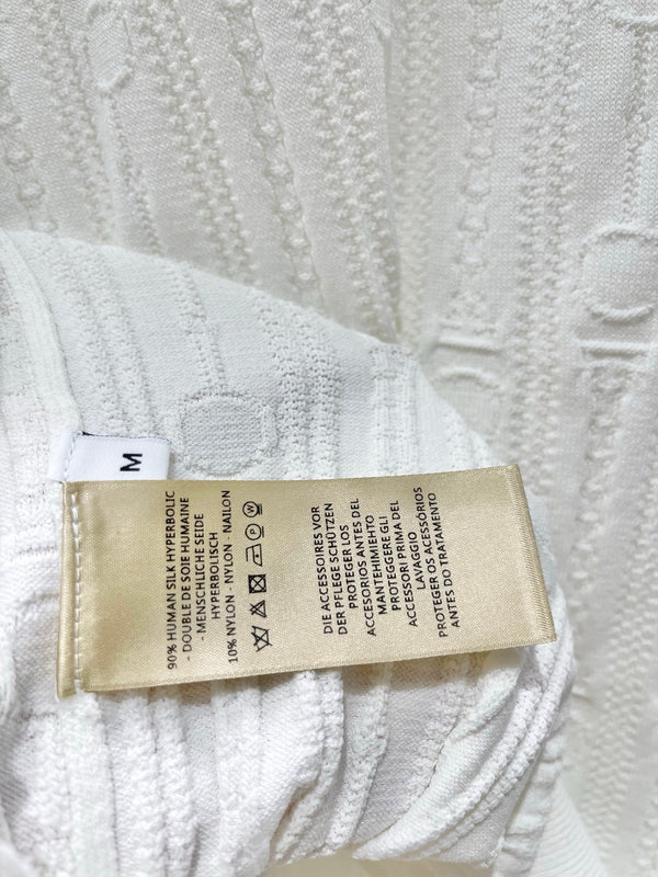 Hermes Print Knit Short-Sleeve T-Shirt White in Silk Hyperbolic 122649