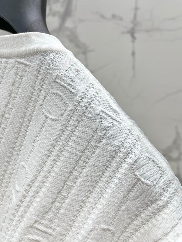 Hermes Print Knit Short-Sleeve T-Shirt White in Silk Hyperbolic 122649