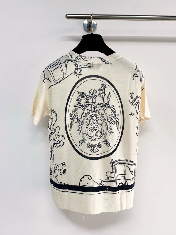 Hermes Short-Sleeve T-Shirt White in Wool 963827