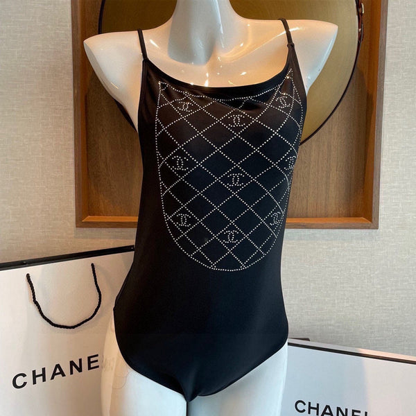 Chanel Onesie Swimsuit Black in Cotton 195169
