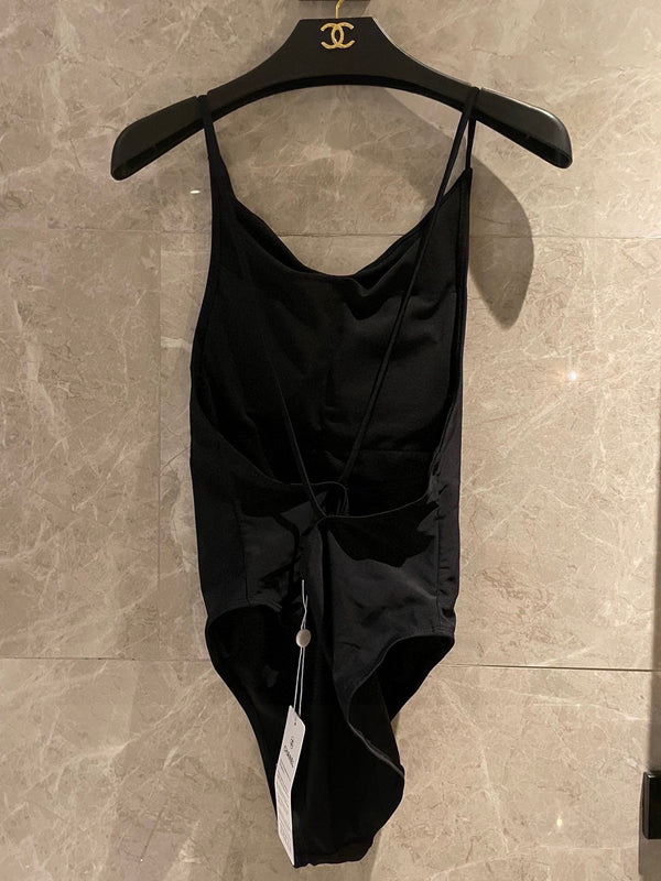 Chanel Onesie Swimsuit Black in Cotton 195169