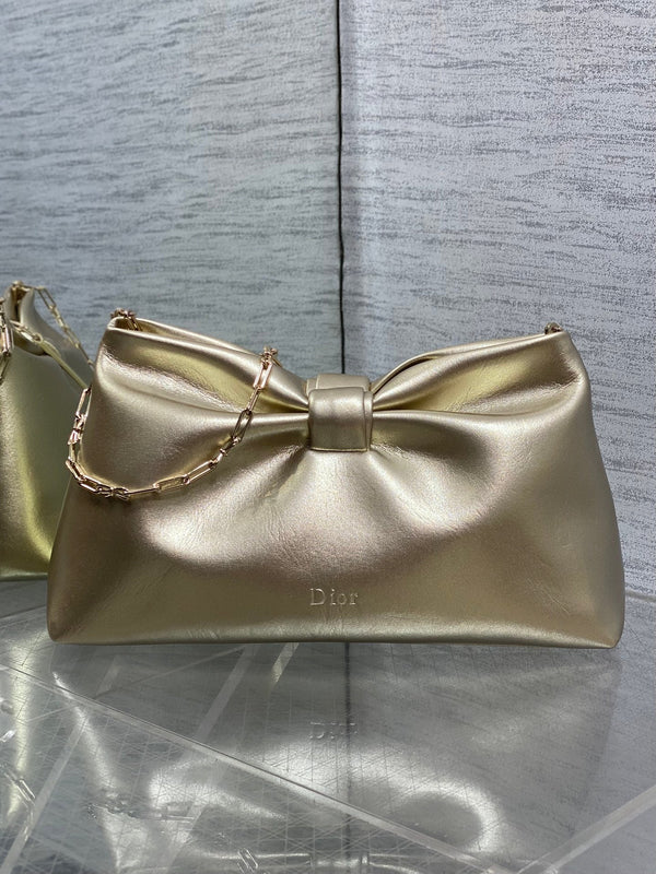 Dior 26 Bow Chain Bag in Gold Lambskin