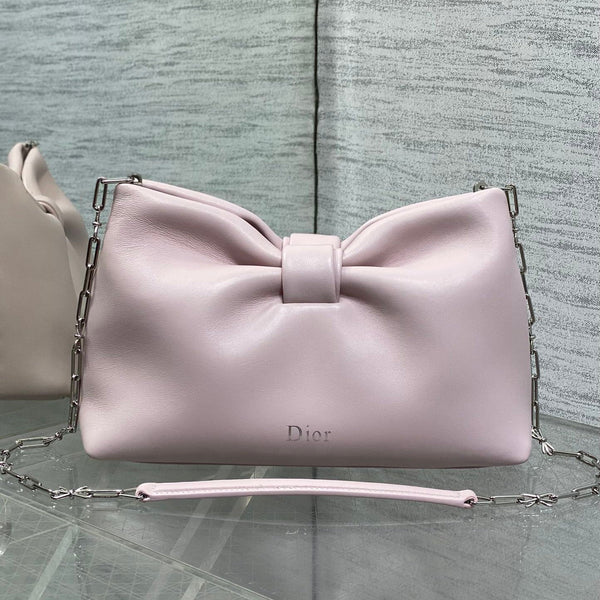 Dior 26 Bow Chain Bag in Rose Pink Lambskin