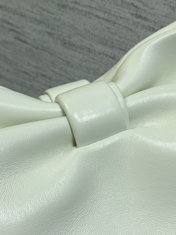 Dior 26 Bow Chain Bag in White Lambskin