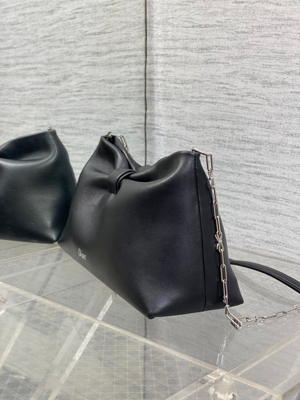 Dior 26 Bow Chain Bag in Black Lambskin