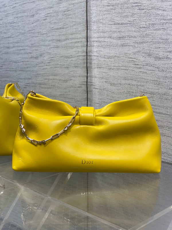 Dior 26 Bow Chain Bag in Yellow Lambskin