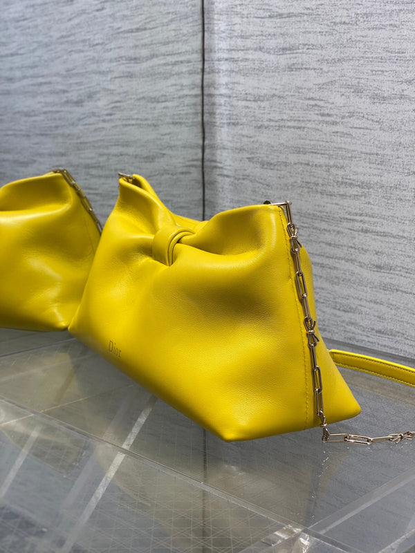 Dior 26 Bow Chain Bag in Yellow Lambskin