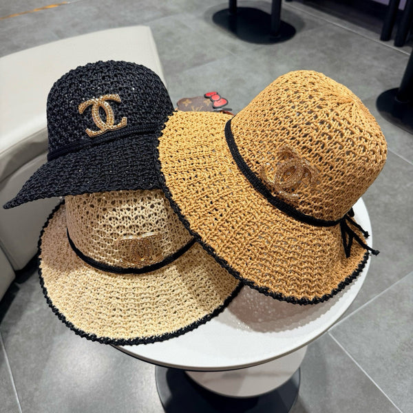 Chanel Fisherman's Hat Camel in Straw 201672