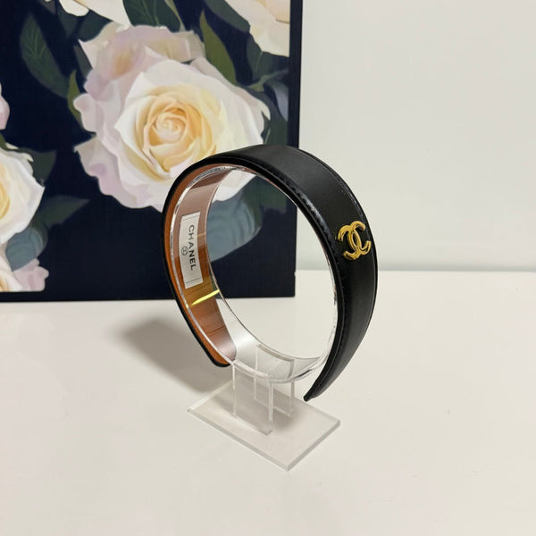 Chanel Headband Black in Microfiber Leather 201918