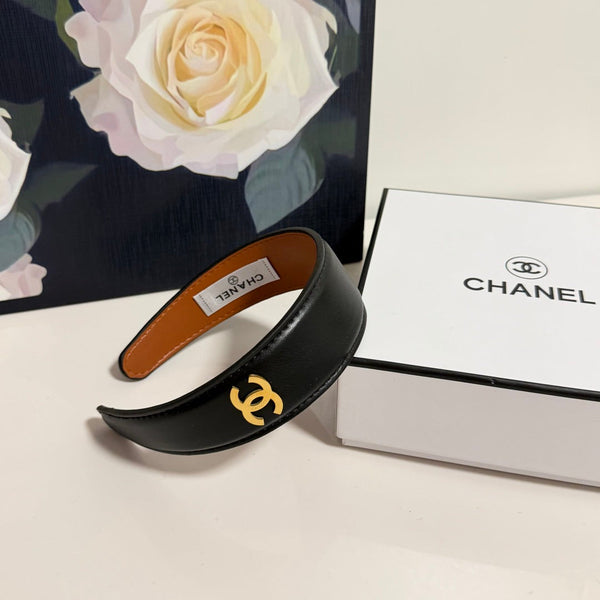 Chanel Headband Black in Microfiber Leather 201918