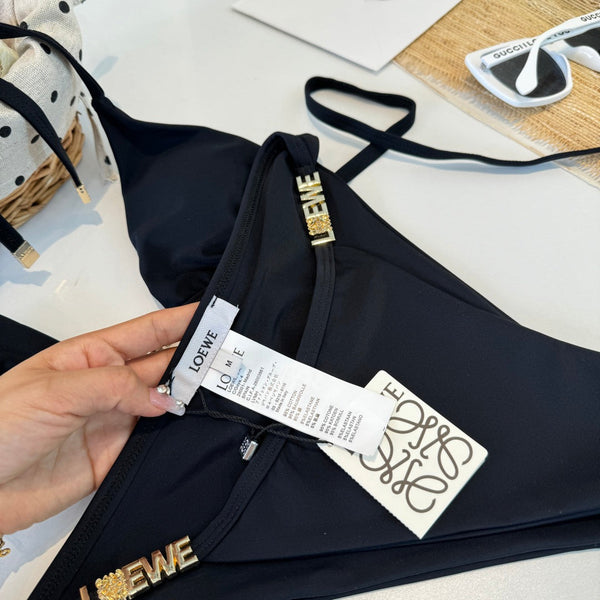 Loewe Bikini Swimsuit Black in Cotton 204596