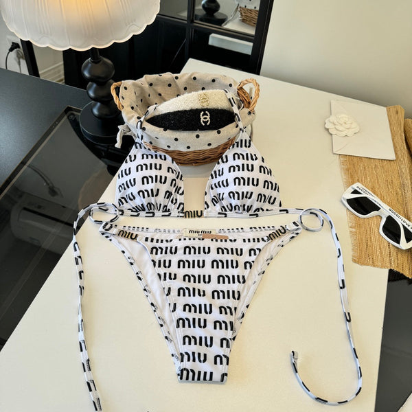 Miumiu Two-piece Bikini Swimsuit White in Cotton polyester 204645