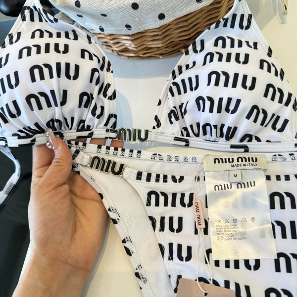 Miumiu Two-piece Bikini Swimsuit White in Cotton polyester 204645