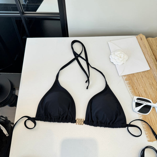 Miumiu Two-piece Bikini Swimsuit Black in Cotton polyester 204642