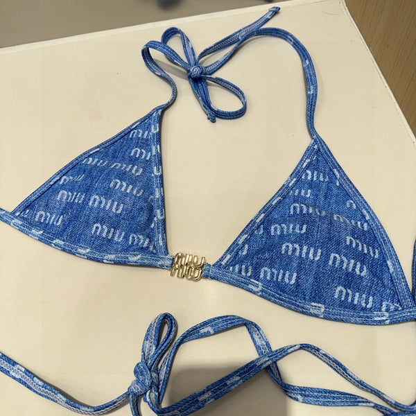 Miumiu Swimsuit Blue in Cotton polyester 201870