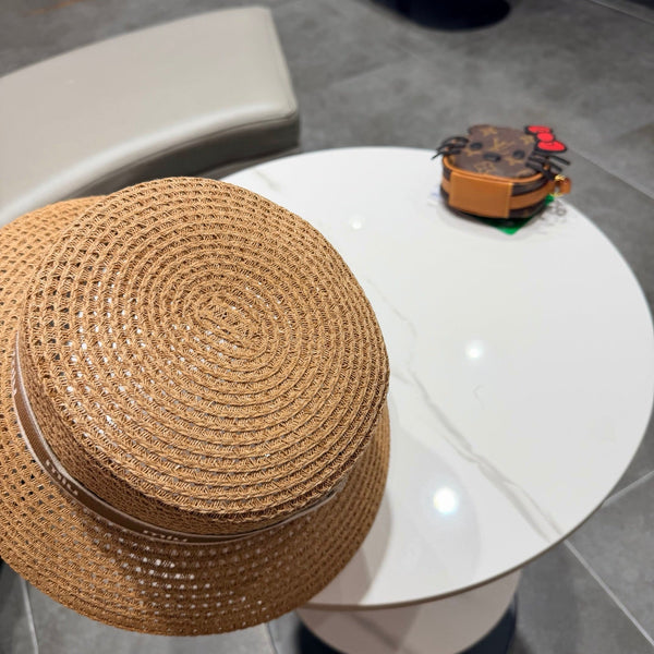 Miumiu Bucket Hat Camel Brown in Straw 205586