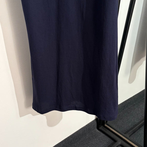 Miu Miu Polo Collar Short-Sleeve Dress Navy Blue in Cotton 190632