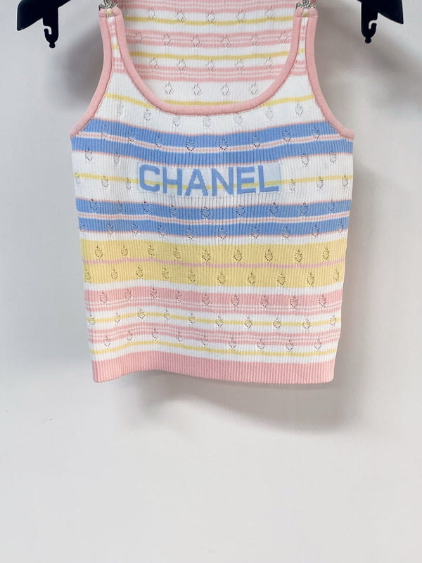 Chanel Two-Tone Vest Pink Colorful in Wool 194363