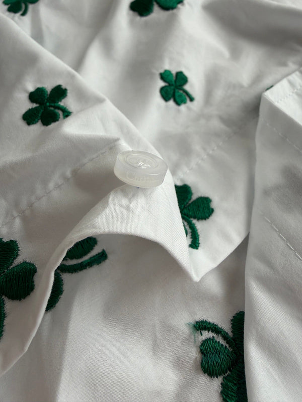 Dior 26SS a Four-leaf Clover Print Shirt White in Cotton 198140